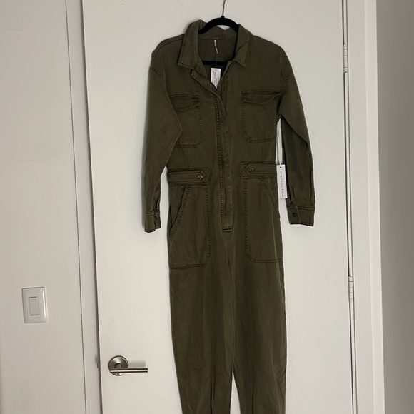 NWT Young Fabulous & Broke long sleeve jumpsuit in pine green - Picture 5 of 10